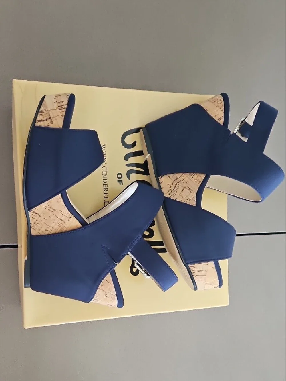 Cinderella Navy Open-Strap Wedge Sandals